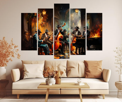 Jazz Band Canvas Print – Vintage Jazz Wall Art | Framed & Ready to Hang
