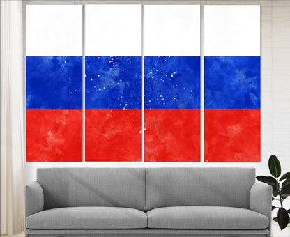 Russia Flag Canvas Print - Framed Ready to Hang Cotton Wall Art Decor