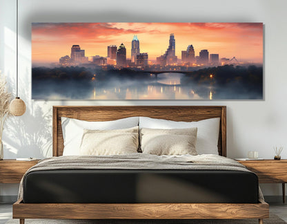 Austin Canvas Print – Large Framed Cotton Wall Art | Ready to Hang Modern City Artwork