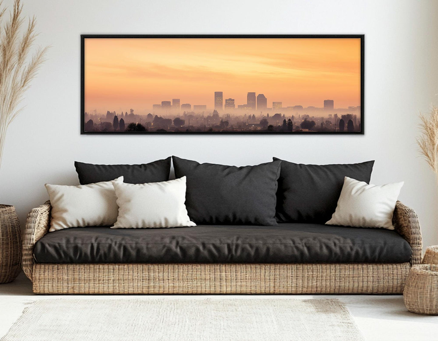 Fresno Canvas Print – Abstract Fresno Skyline Painting | Framed & Ready to Hang