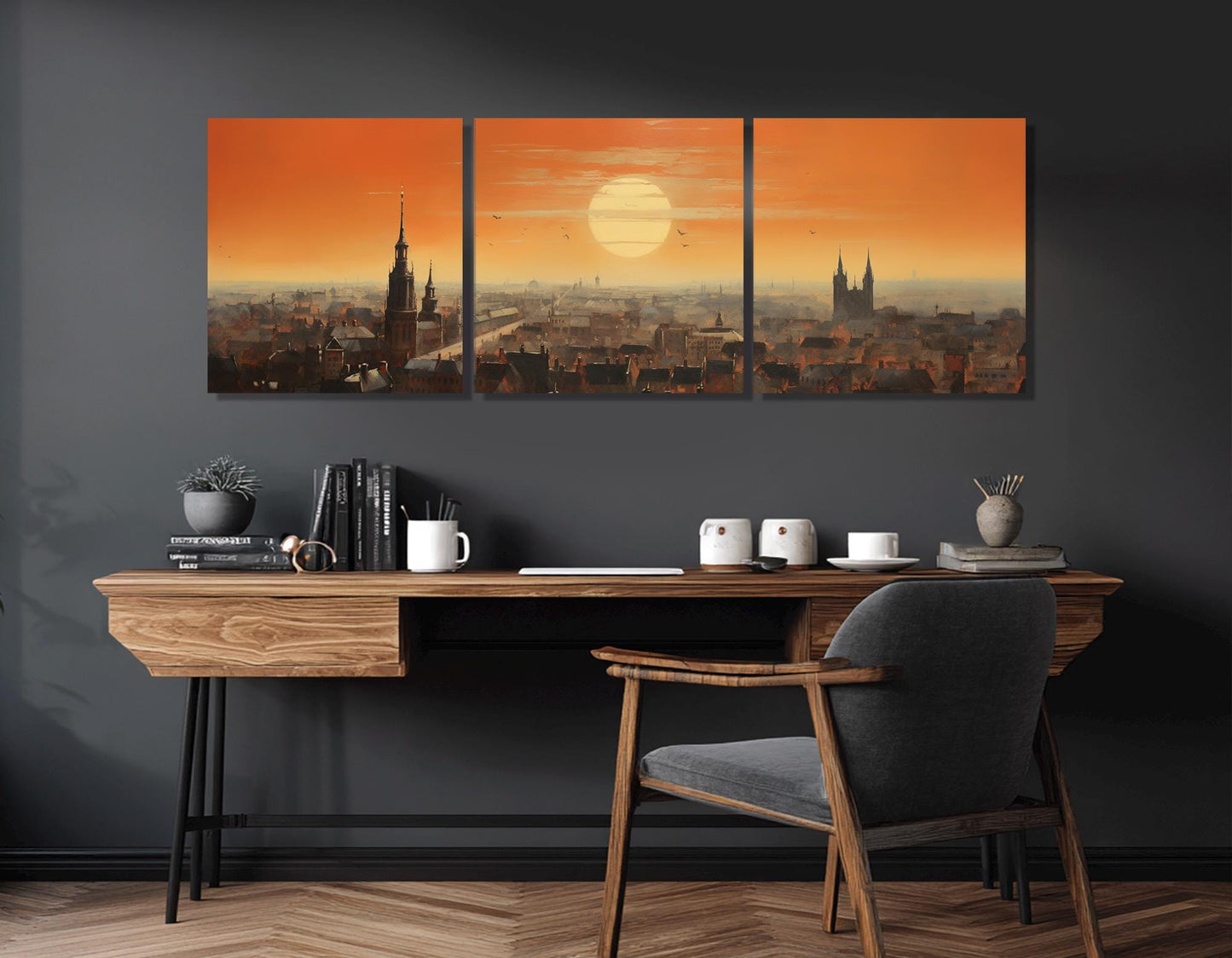 Abstract Brussels Wall Art, Brussels Skyline Canvas Print, Belgium Painting, Framed & Ready to Hang