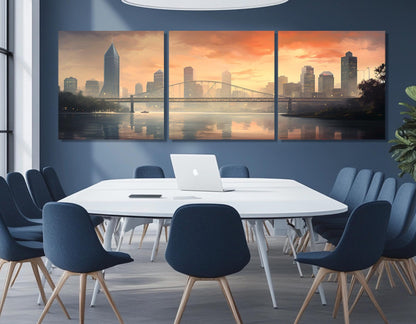 Jacksonville Canvas Print – Framed Abstract Sunset Art | Ready to Hang Wall Decor