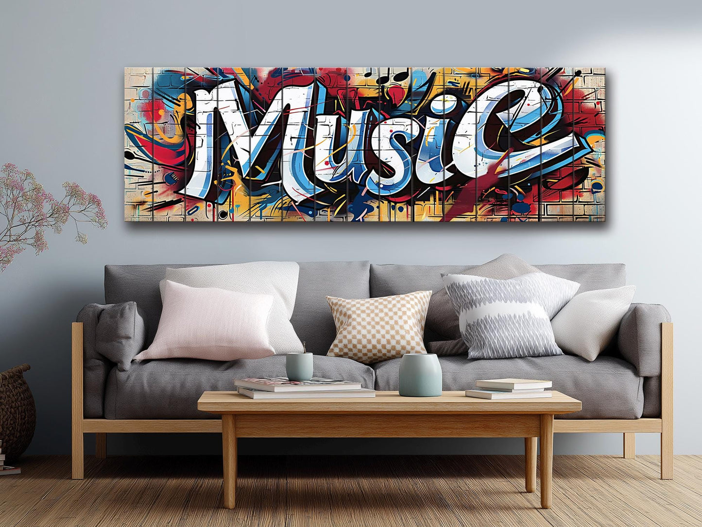 Graffiti Wood Art – Colorful Urban Wall Decor | Natural Wood Print, Ready to Hang