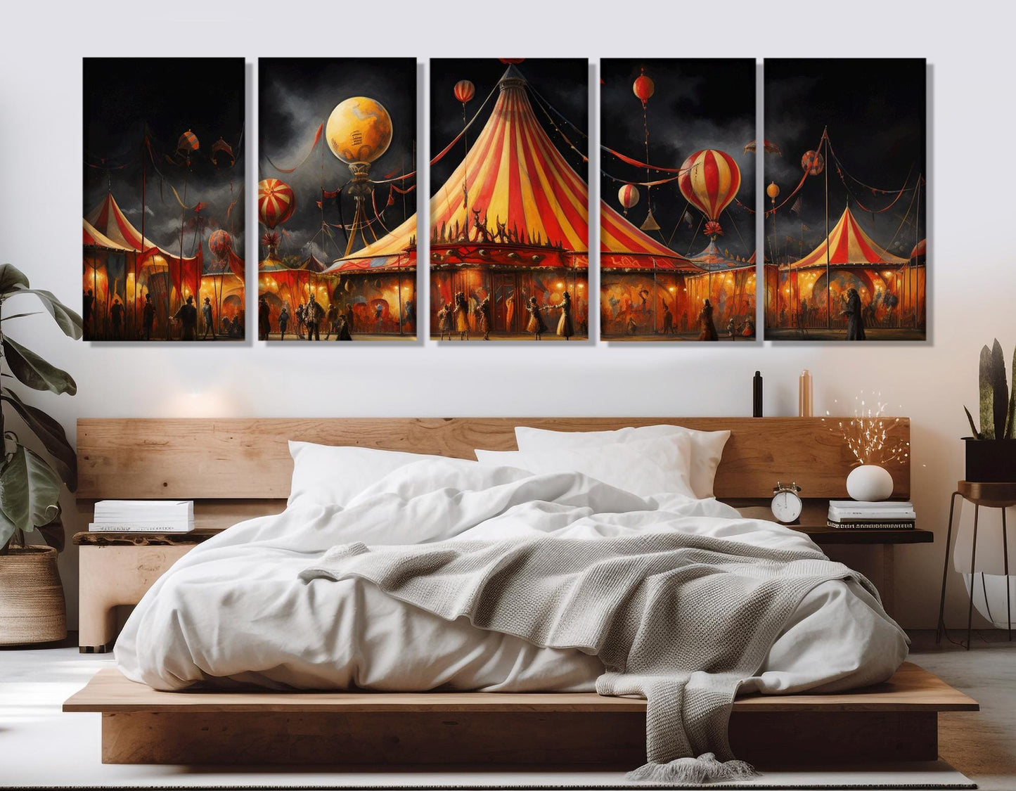 Vintage Circus Painting – Retro Circus Poster | Abstract Wall Art Canvas Print, Ready to Hang