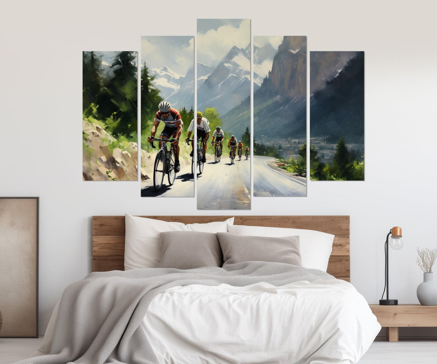 Cycling Canvas Print – Abstract Velo Sport Painting | Ready To Hang Framed Art