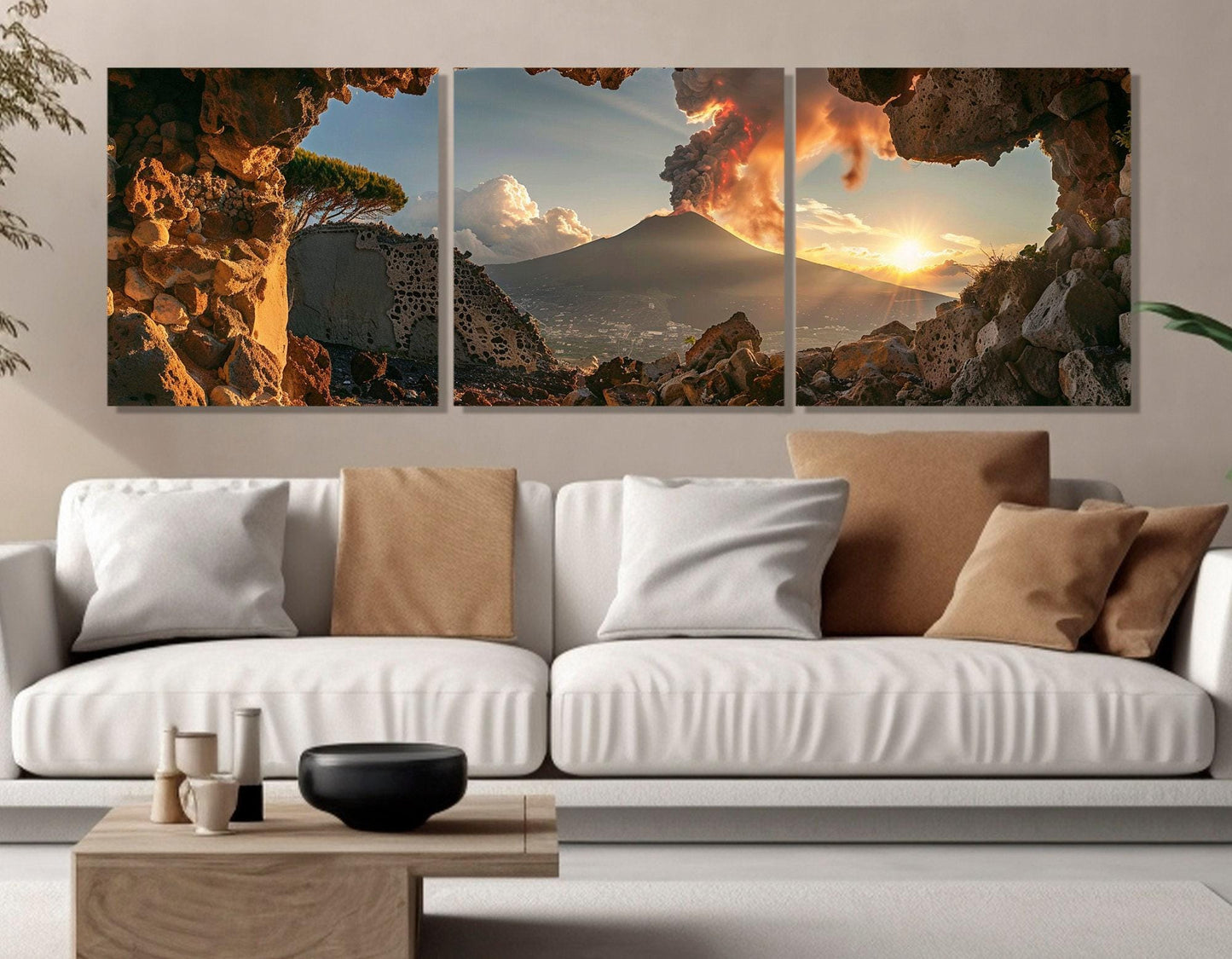 Etna Volcano Canvas Print – Framed Cotton Canvas Wall Art | Volcano Eruption Painting