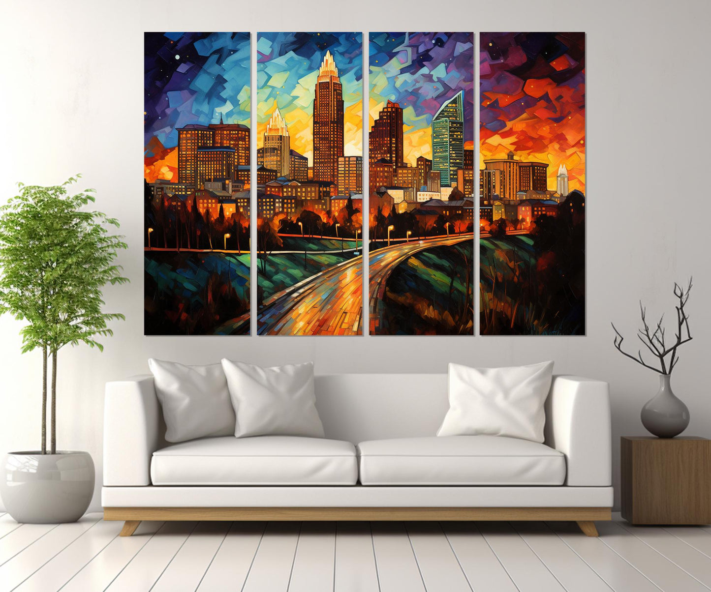 Raleigh Wall Art - Abstract Raleigh Canvas Print | Framed Ready to Hang