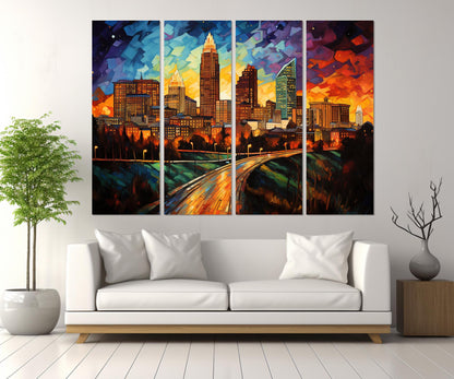 Raleigh Wall Art - Abstract Raleigh Canvas Print | Framed Ready to Hang