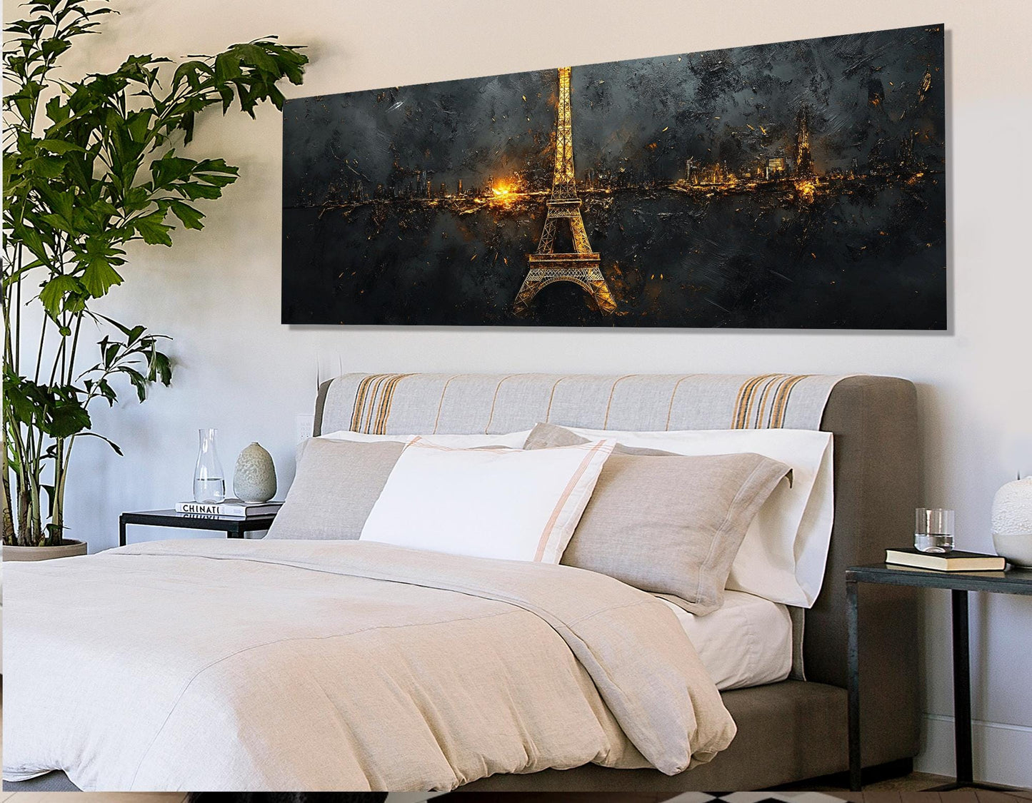 Eiffel Tower Canvas Print – Abstract Paris Wall Art | Framed, Ready to Hang