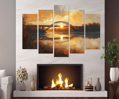 Arkansas Wall Art – Scenic Bridge Canvas Print | Framed Cotton Canvas Decor