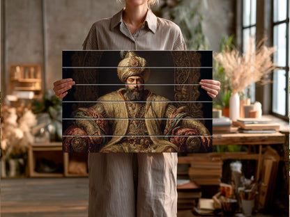Suleiman Magnificent Ottoman Throne Print on Wood