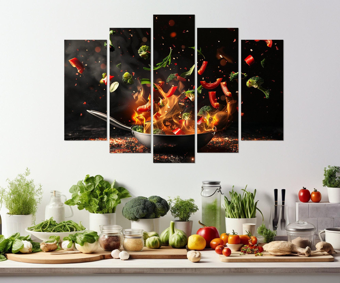 Frying Pan Canvas Print - Kitchen Wall Decor | Framed Canvas Art, Ready to Hang