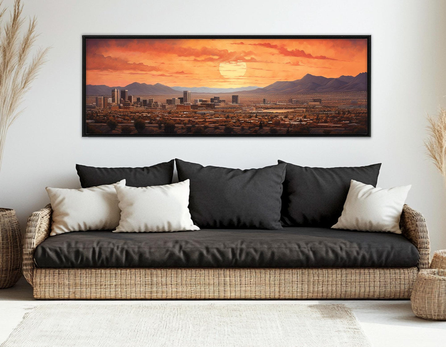 Albuquerque Wall Art – Abstract City Art Canvas Print | Framed & Ready to Hang