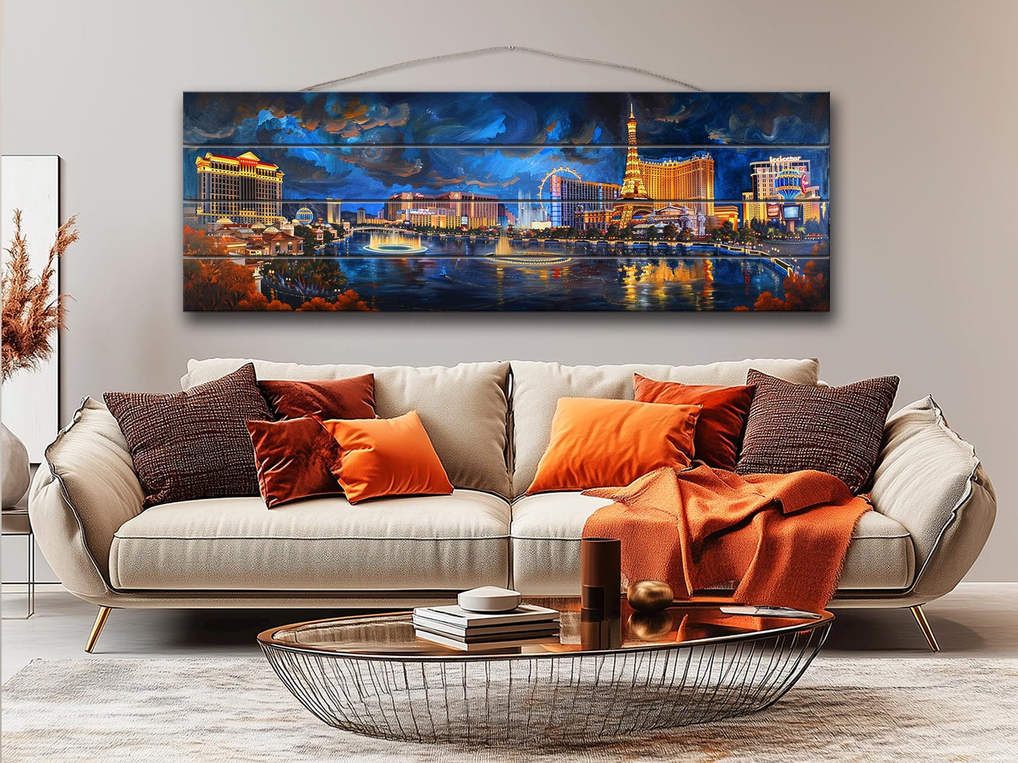 Las Vegas Wood Print - Rustic Natural Wood Wall Art | UV Printed Plank Artwork