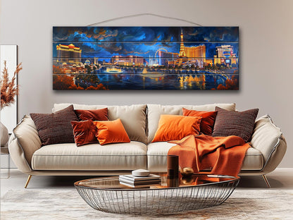 Las Vegas Wood Print - Rustic Natural Wood Wall Art | UV Printed Plank Artwork