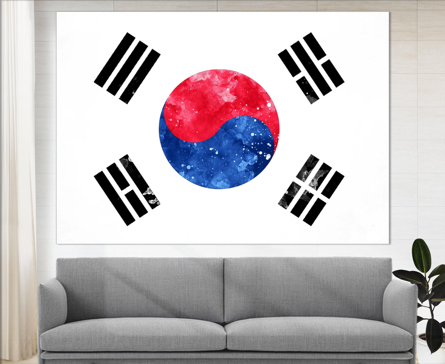 South Korea Flag Canvas – Ready to Hang Cotton Canvas Art with Vibrant Colors