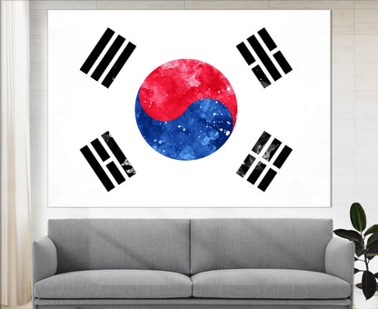 South Korea Flag Canvas – Ready to Hang Cotton Canvas Art with Vibrant Colors
