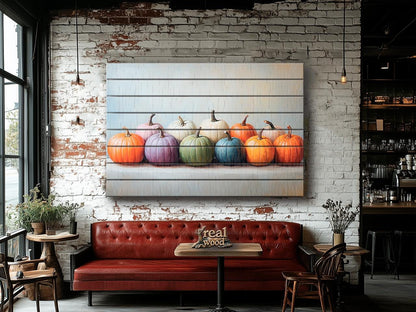 Rustic Wood Wall Art – Pumpkins Wall Decor | Cozy Farmhouse Decor | Natural Wood Prints