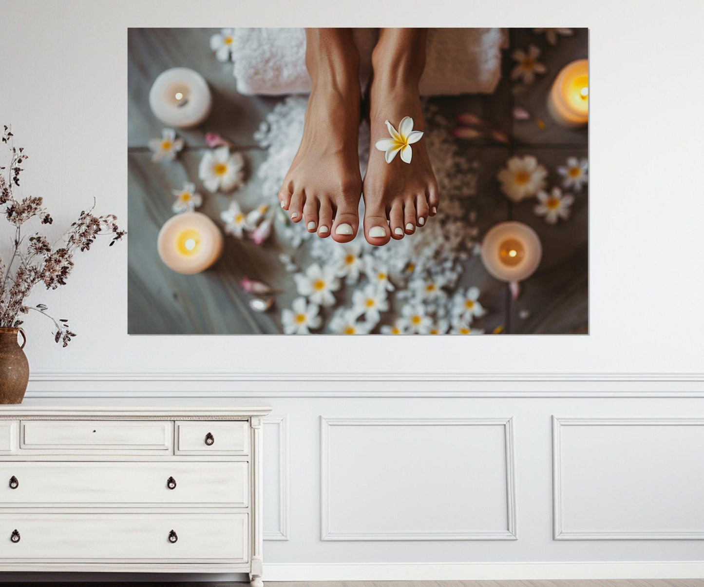 Pedicure Wall Art – Female Feet Spa Canvas Print | Cotton Gallery Wrapped Canvas