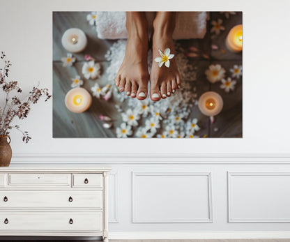 Pedicure Wall Art – Female Feet Spa Canvas Print | Cotton Gallery Wrapped Canvas