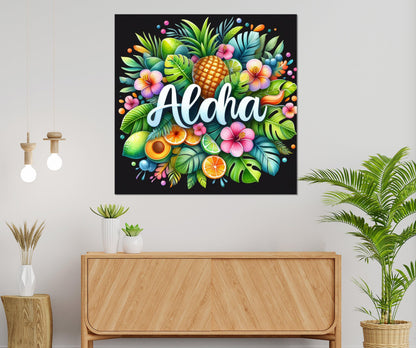 Hawaii Canvas Print, Colorful Aloha Wall Art, Hawaiian Wall Decor, Framed and Ready to Hang