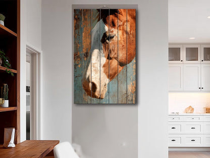 Wood Wall Art - Farmhouse Rustic Wall Decor Featuring Horse Wood Print