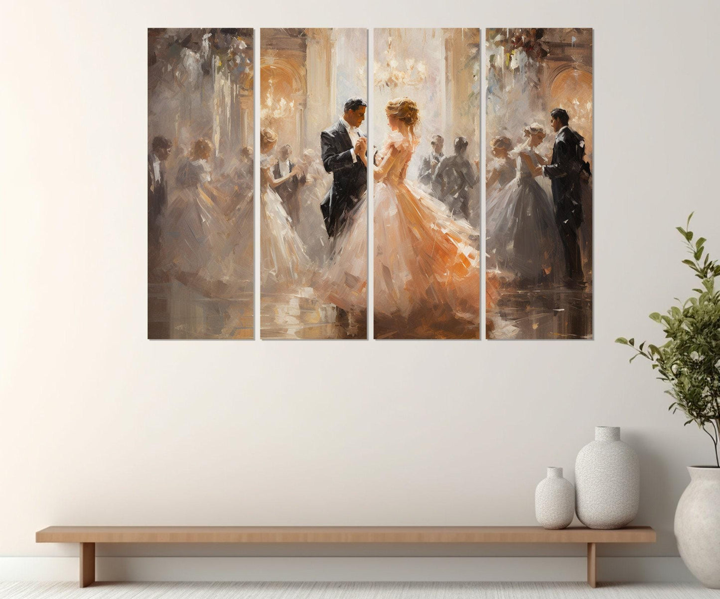 Ballroom Dancing Canvas Print – Vintage Dancing Painting | Framed Canvas Art