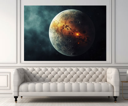 Mercury Canvas Print – Abstract Planet Art | Framed Cosmic Poster, High Quality Canvas