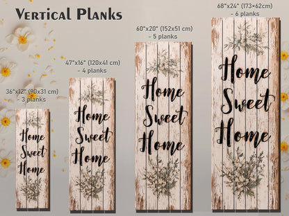 Rustic Wood Wall Art – Home Sweet Home Sign | Natural Linden Wood Plank Print