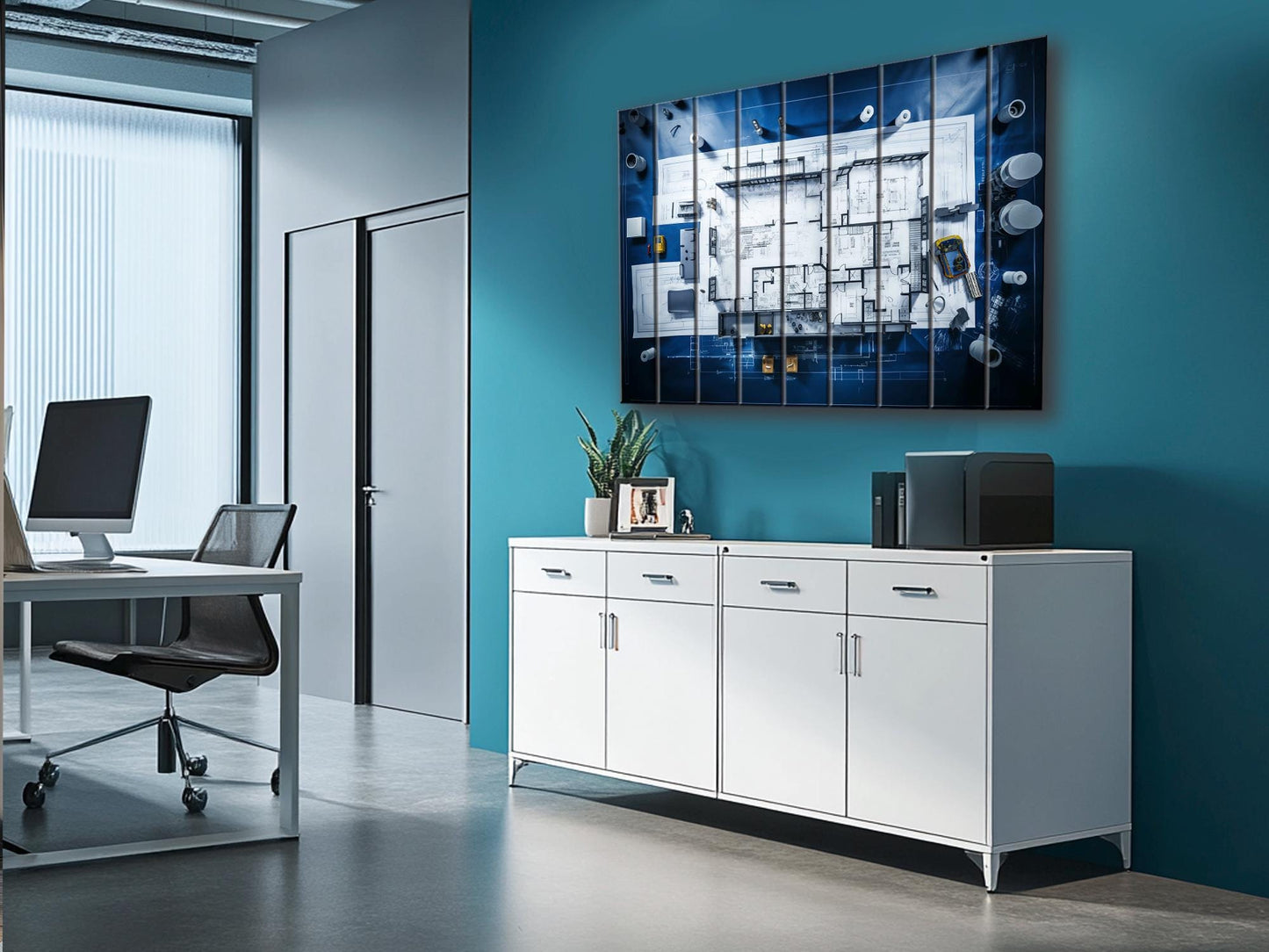 Wood Wall Art - Architect Wall Decor | Project Print on Wood | Office Building Decor