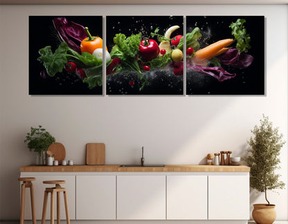 Vegetables Canvas Print – Modern Kitchen Wall Decor | Framed & Ready to Hang