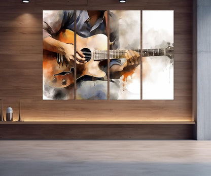Abstract Guitar Canvas – Framed Guitar Wall Art | Ready to Hang Cotton Print