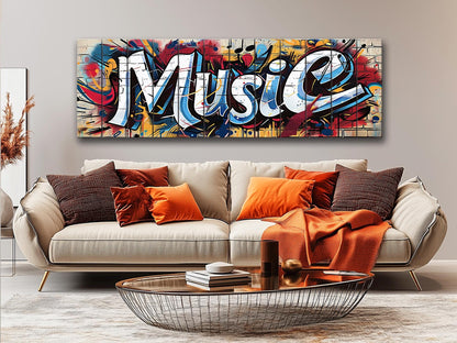 Graffiti Wood Art – Colorful Urban Wall Decor | Natural Wood Print, Ready to Hang