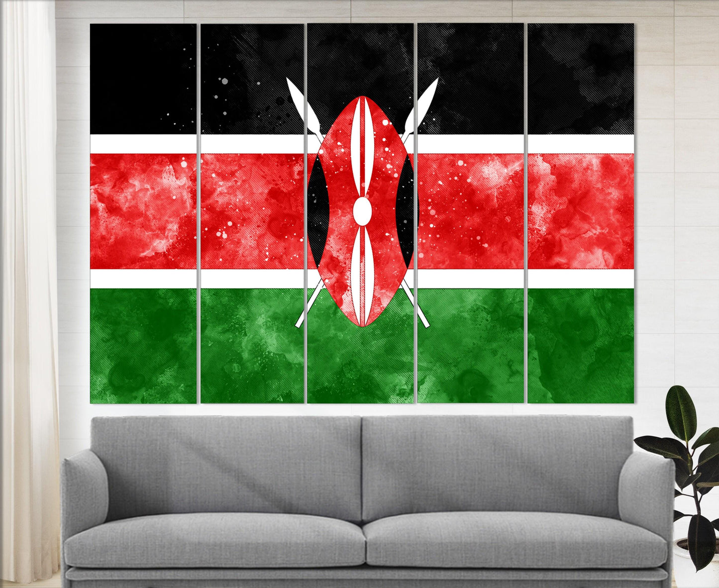 Kenya Flag Canvas | Ready to Hang Cotton Canvas Print - Framed Wall Art