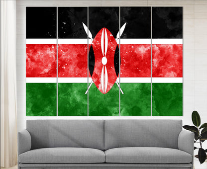 Kenya Flag Canvas | Ready to Hang Cotton Canvas Print - Framed Wall Art