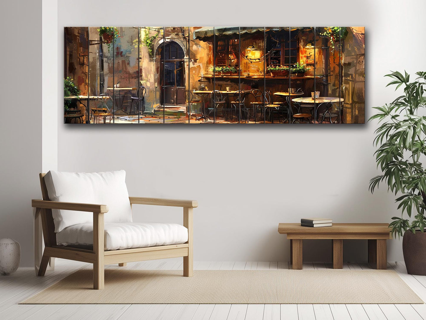 Italian Bistro Wall Art – Rustic Wood Plank Art | Scenic Italy Wood Print