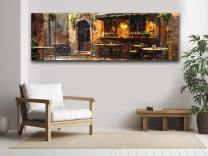 Italian Bistro Wall Art – Rustic Wood Plank Art | Scenic Italy Wood Print