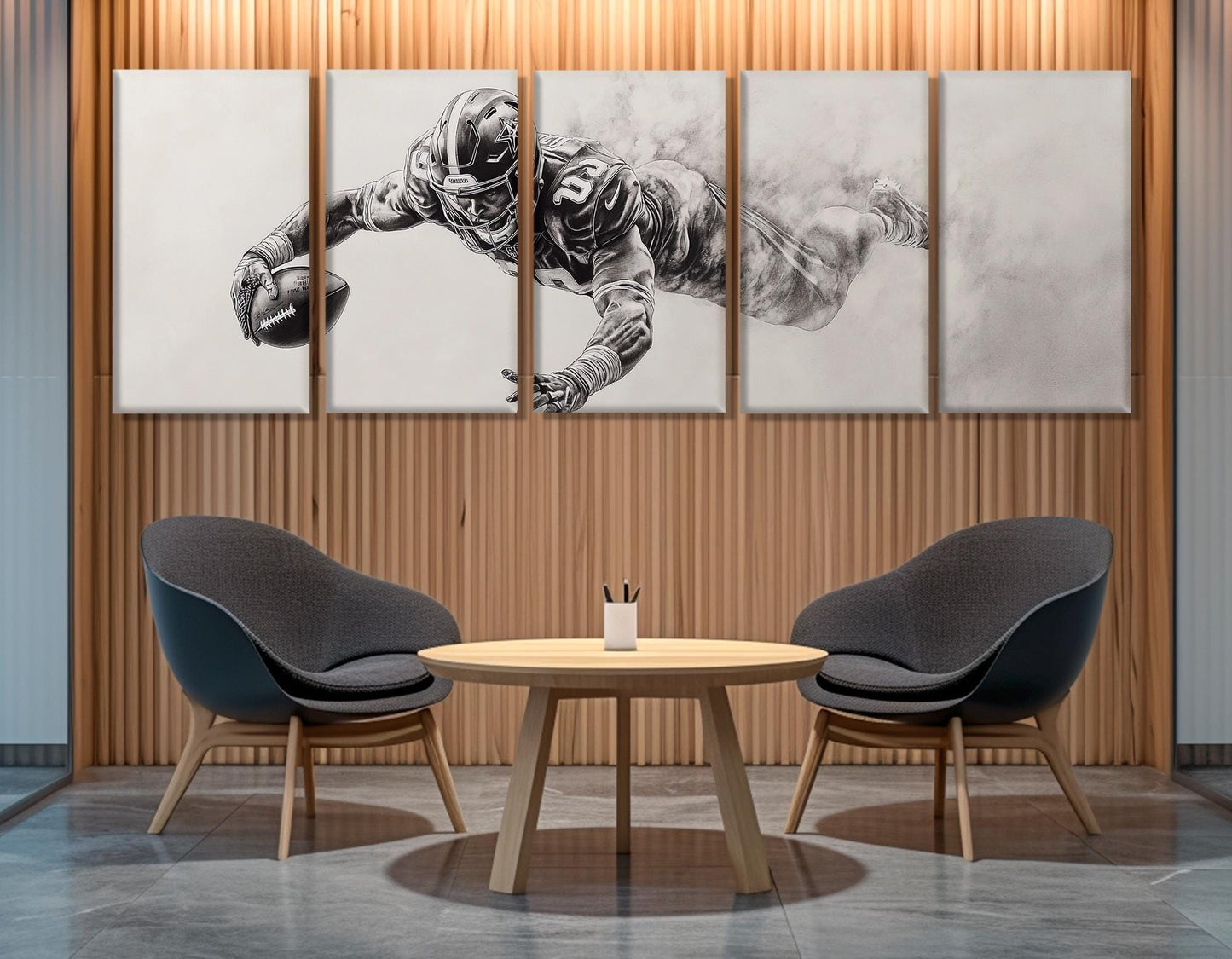 Touchdown Canvas Print, Football Wall Art, Man Cave Wall Decor, Framed & Ready to Hang