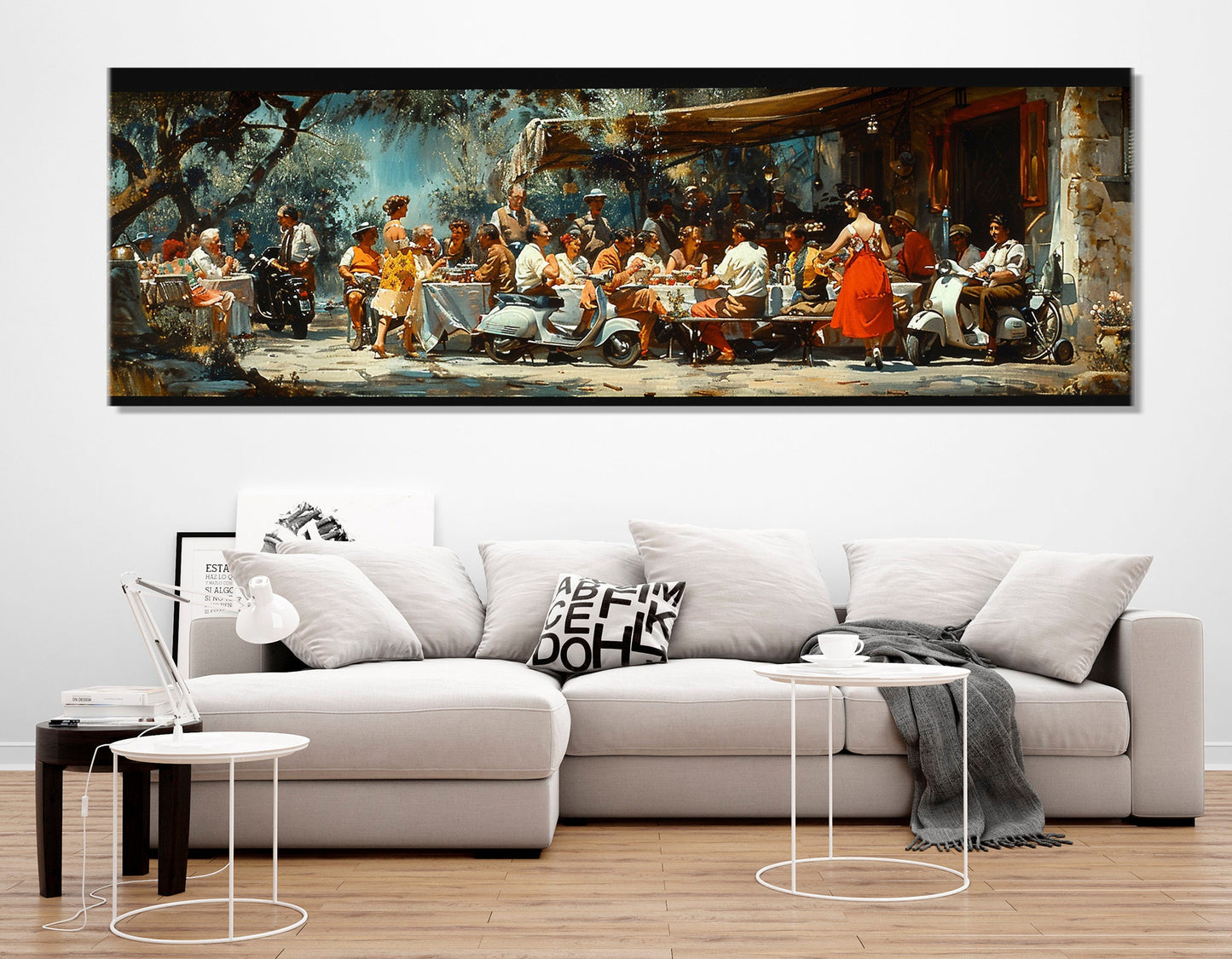 Vespa Club Canvas - Birthday Party Abstract Canvas Print | Framed, Ready to Hang