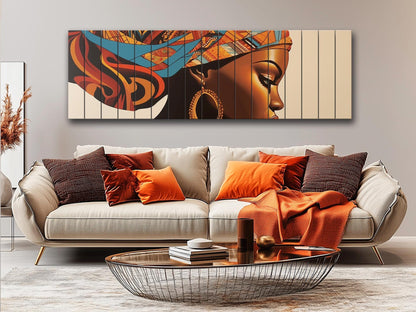 African Women  Printed On Natural Wood – Ethnic Portrait Wall Art