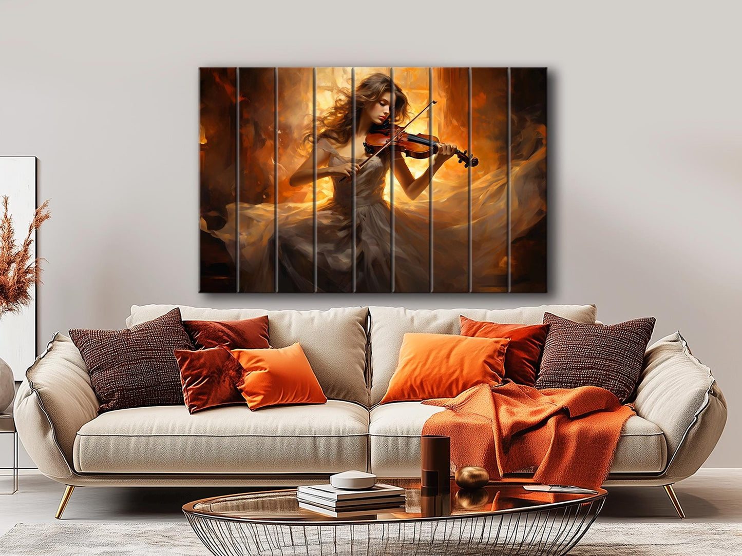 Wood Wall Art - Abstract Violinist Print on Smooth Linden Wood | Musician Gift