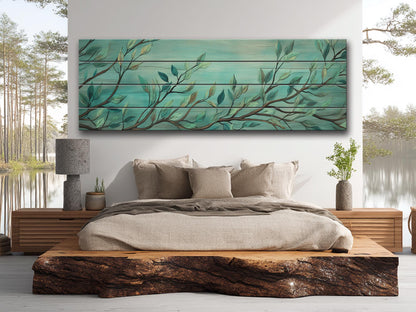 Wood Wall Art – Large Rustic Wildflower Print on Smooth Linden Planks