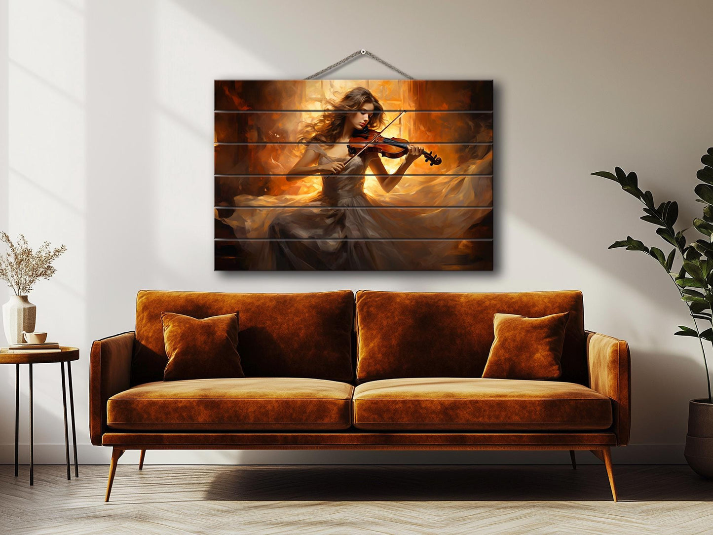 Wood Wall Art - Abstract Violinist Print on Smooth Linden Wood | Musician Gift