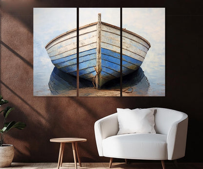Old Fishing Boat Canvas – Vintage Boat Print | Framed Canvas Print Ready to Hang