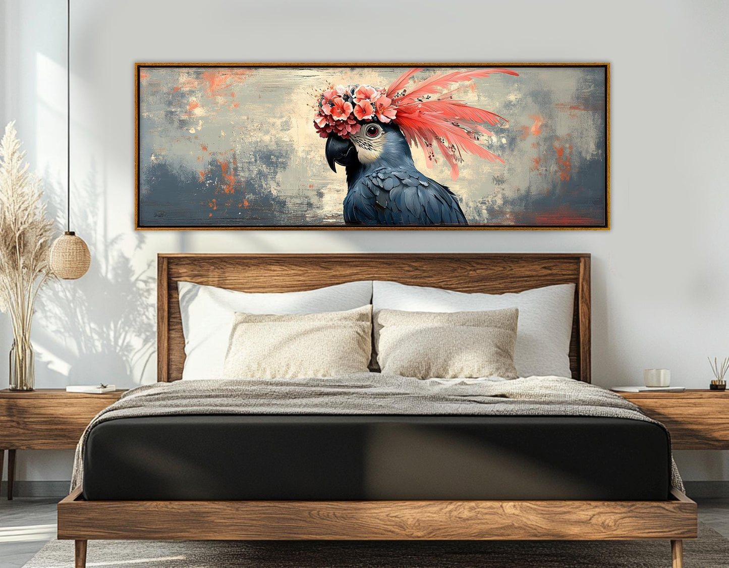 Watercolor Parrot Canvas Print - Framed Canvas Print With Floating Frame Option