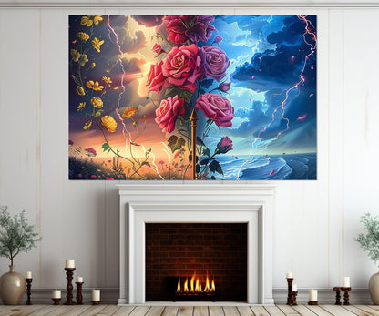Abstract Rose Canvas Print – Floral Wall Art | Framed Gallery Wrapped Cotton Canvas