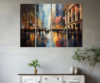 Wall Street Canvas Print - New York Wall Art | Framed Cotton Canvas Ready to Hang