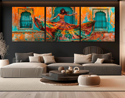 Indian Woman Canvas Print – Large Rajasthan Wall Art | Framed Cotton Gallery Canvas