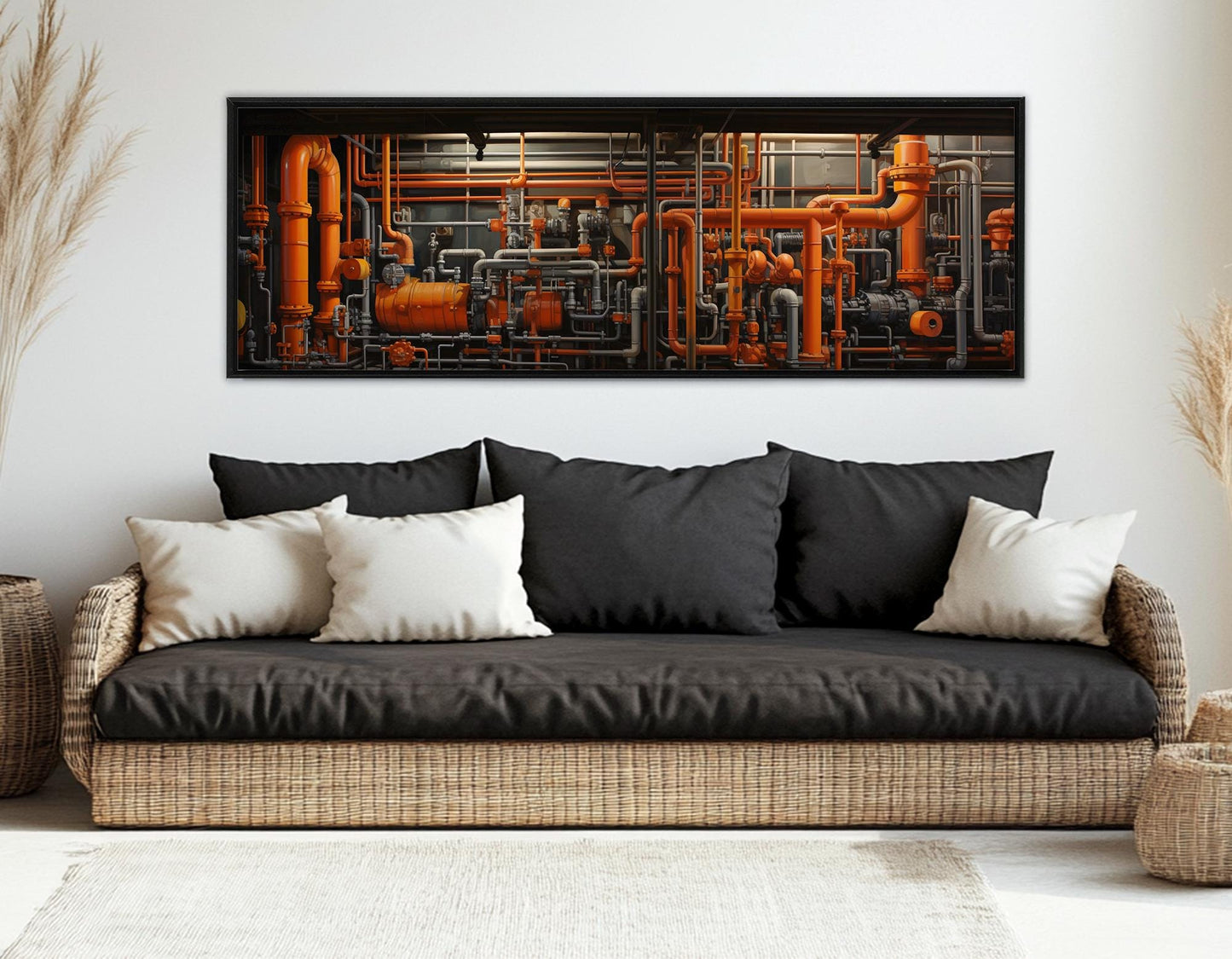 Industrial Wall Art – Abstract Factory Canvas Print | Framed & Ready to Hang