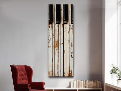Rustic Wood Wall Art – Piano Keys Painting | Sepia Music Art, Musician Gift